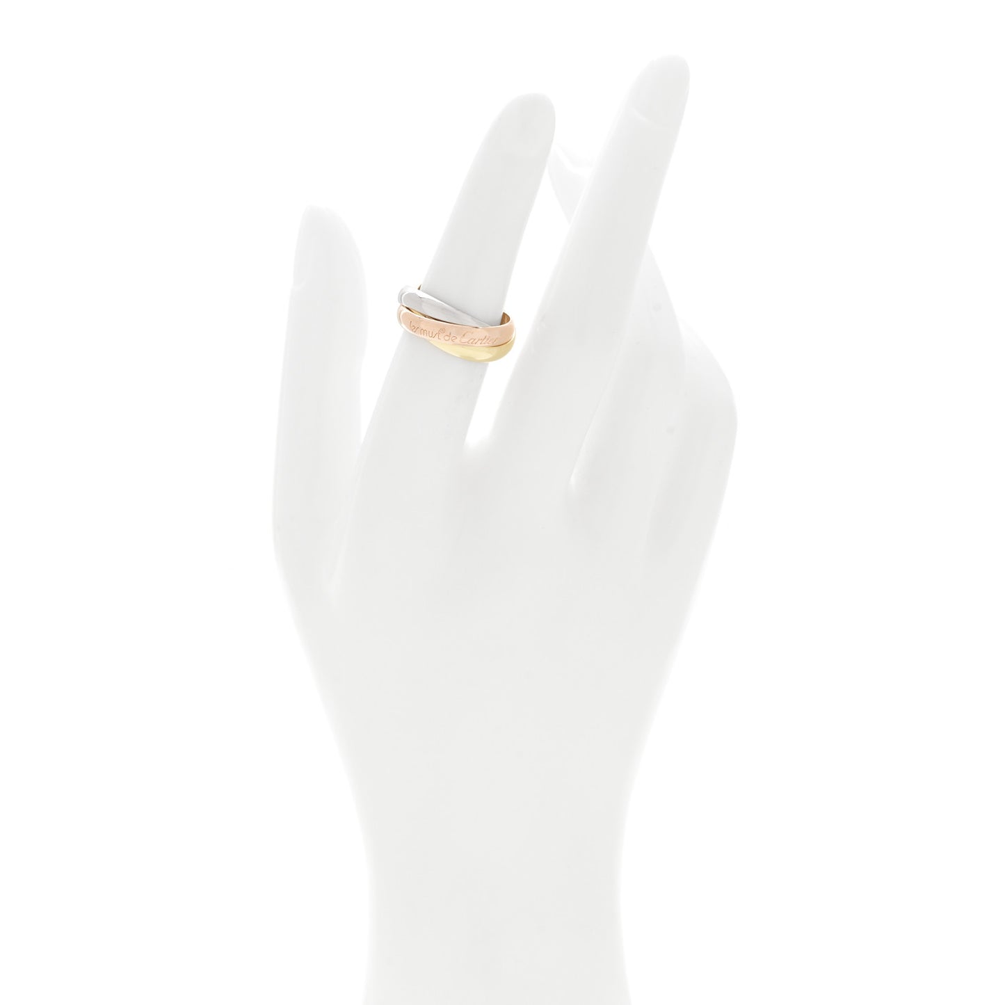 18K Pink Yellow White Gold Classic Les Must De Cartier Trinity Ring 51 5.75
