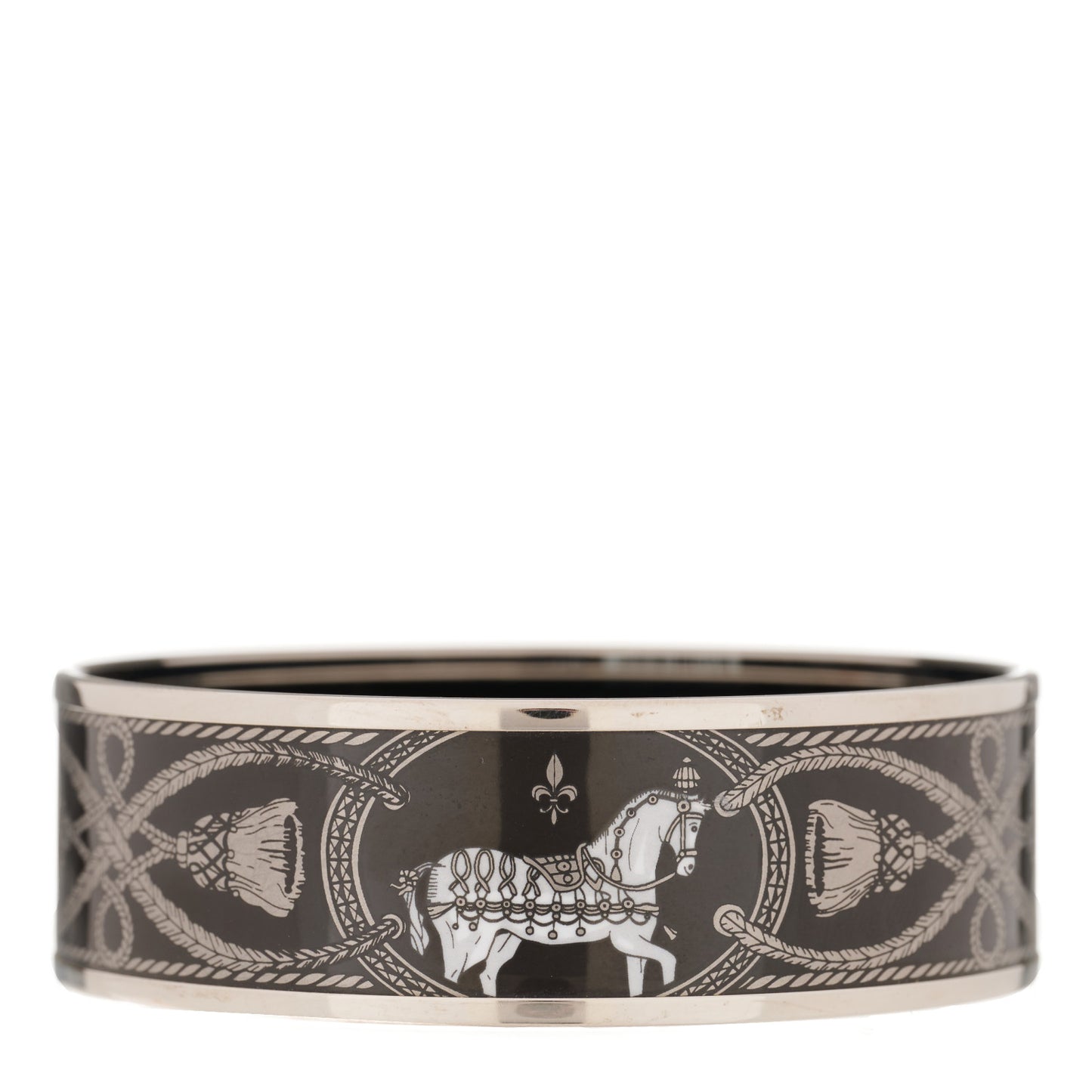 Enamel Printed Wide Grand Apparat Bracelet 65 Black