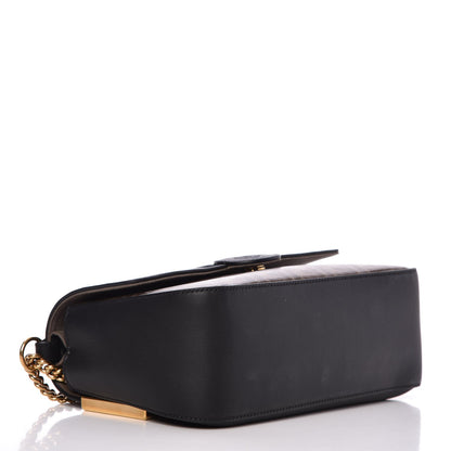 Fendi Vitello Grace Glazed Fabric FF 1974 Double F Shoulder Bag Black Mogano Panna 4 of 6