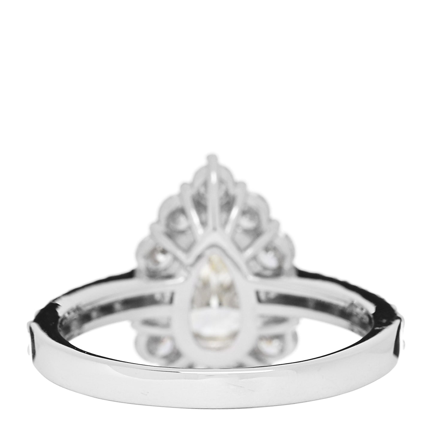 Platinum Diamond 1.15ct Pear Cut Halo Engagement Ring 53 6.25