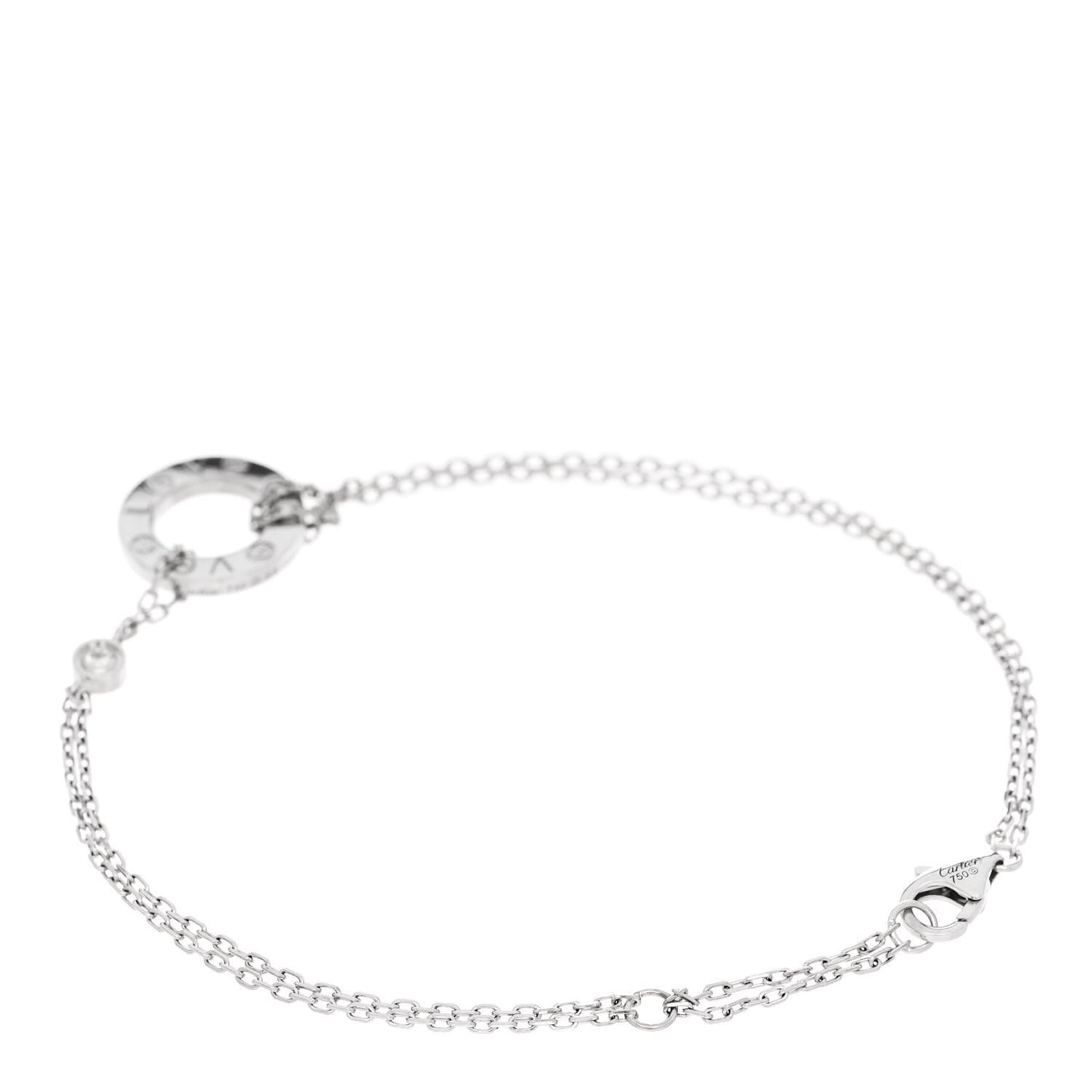 18K White Gold Diamond LOVE Bracelet