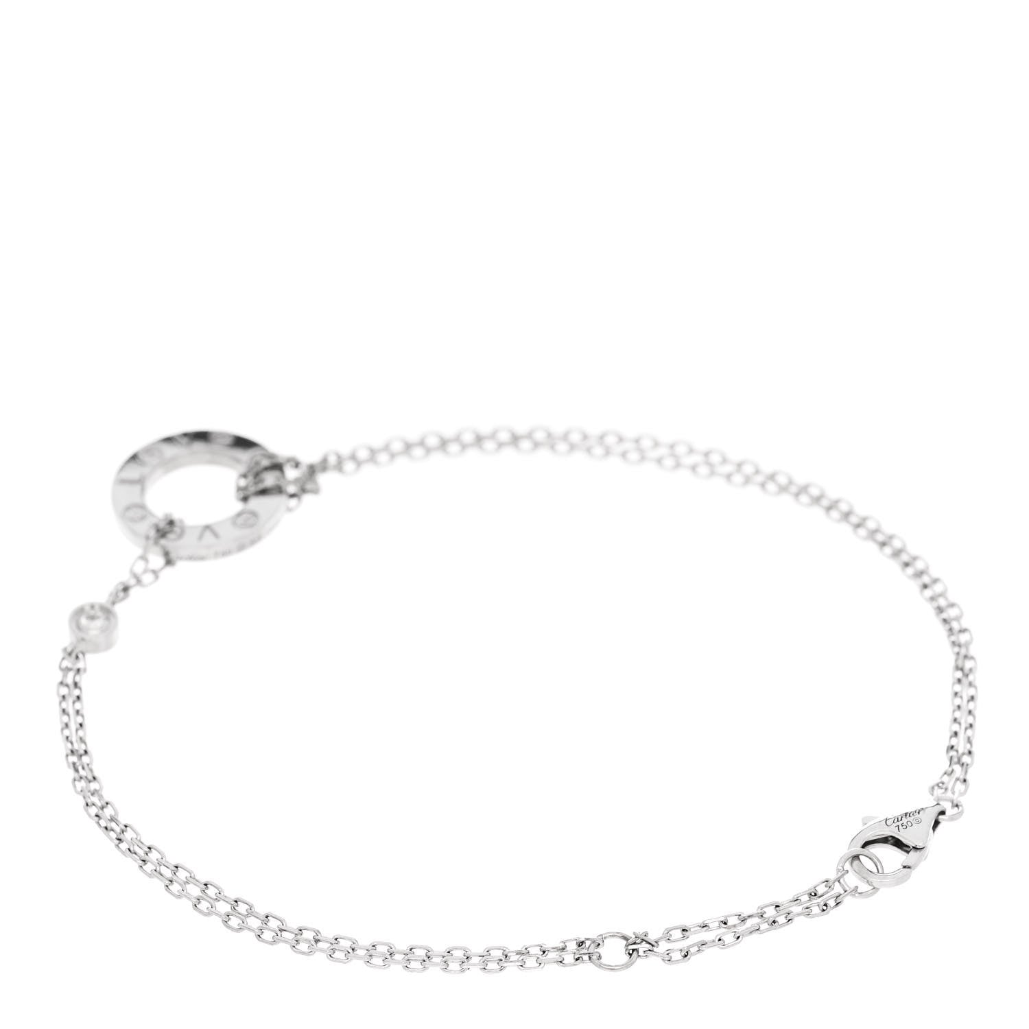 Cartier 18K White Gold Diamond LOVE Bracelet 2 of 4