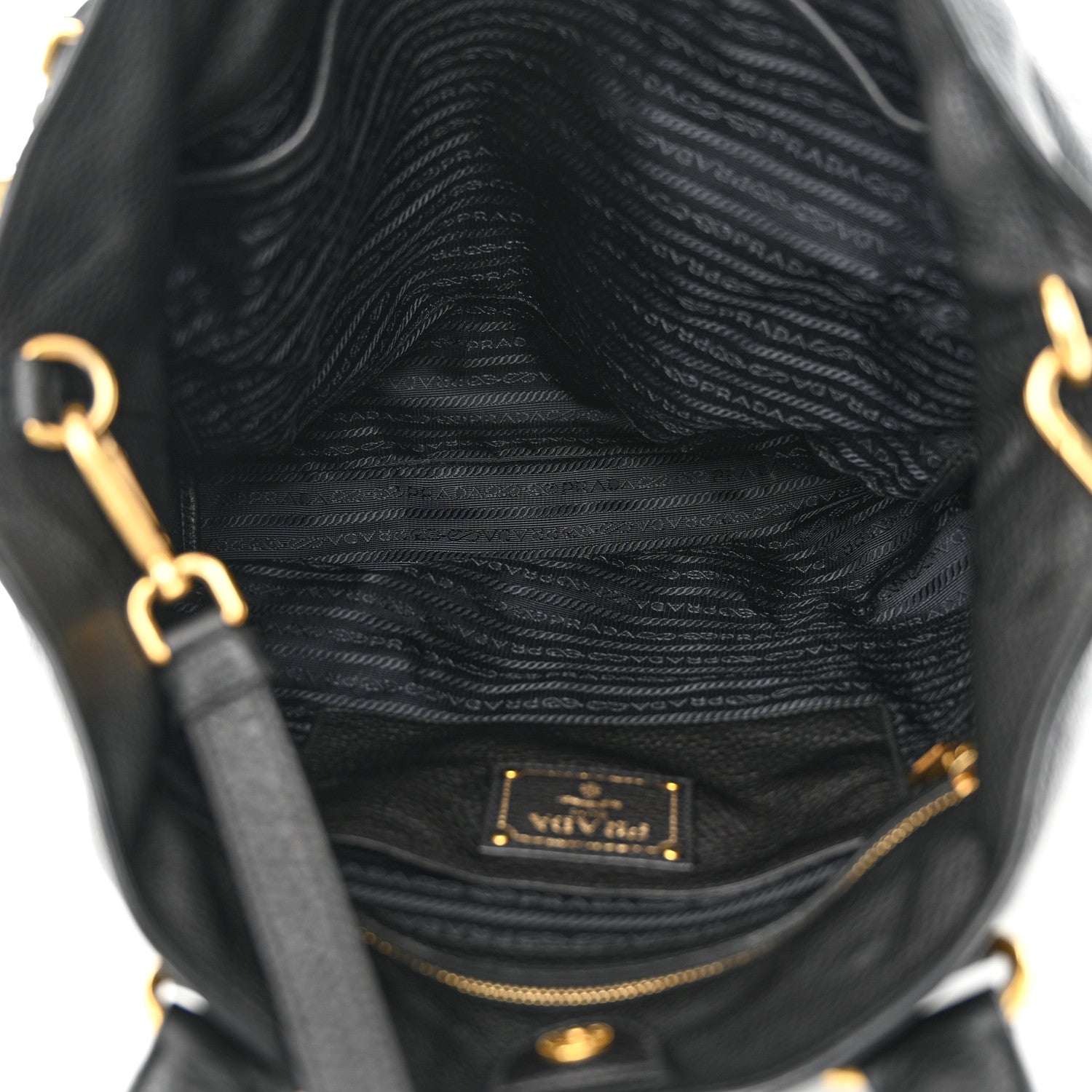 Prada Vitello Daino Shopping Tote Black 5 of 9