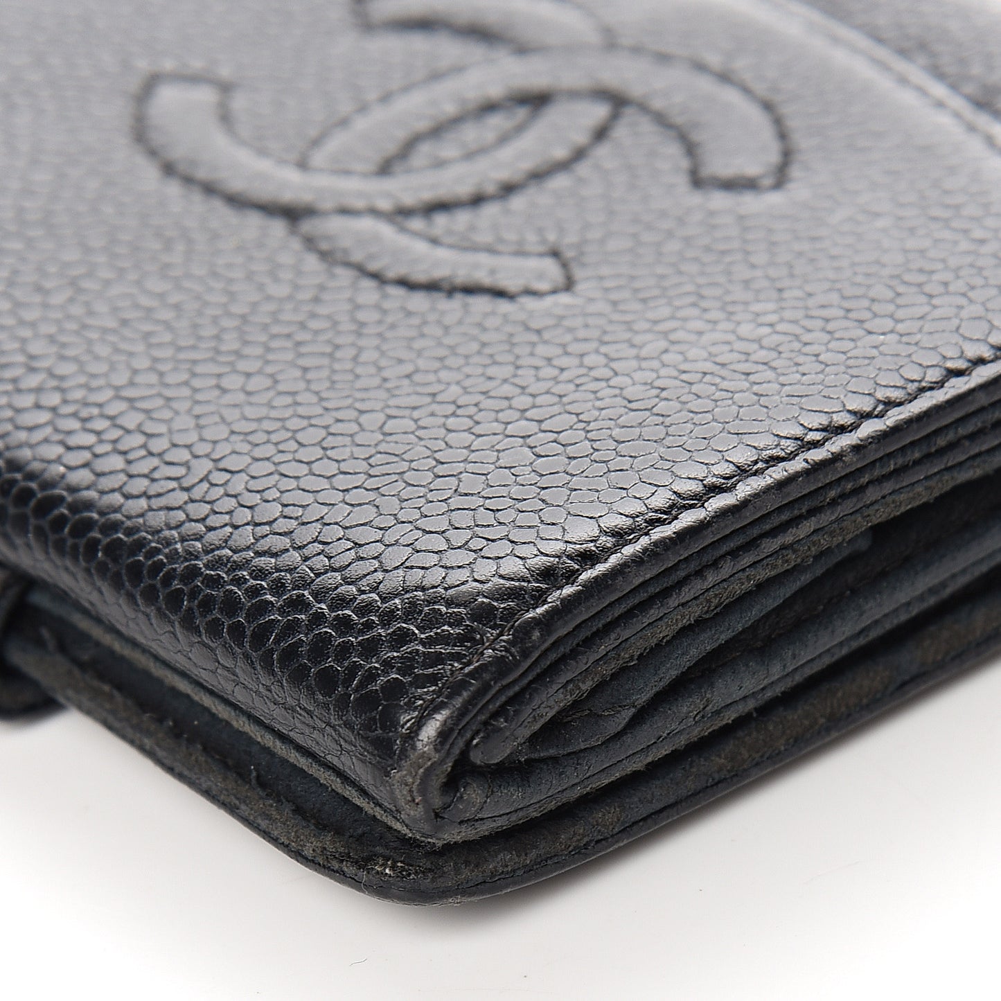 Caviar Timeless CC Compact French Wallet Black