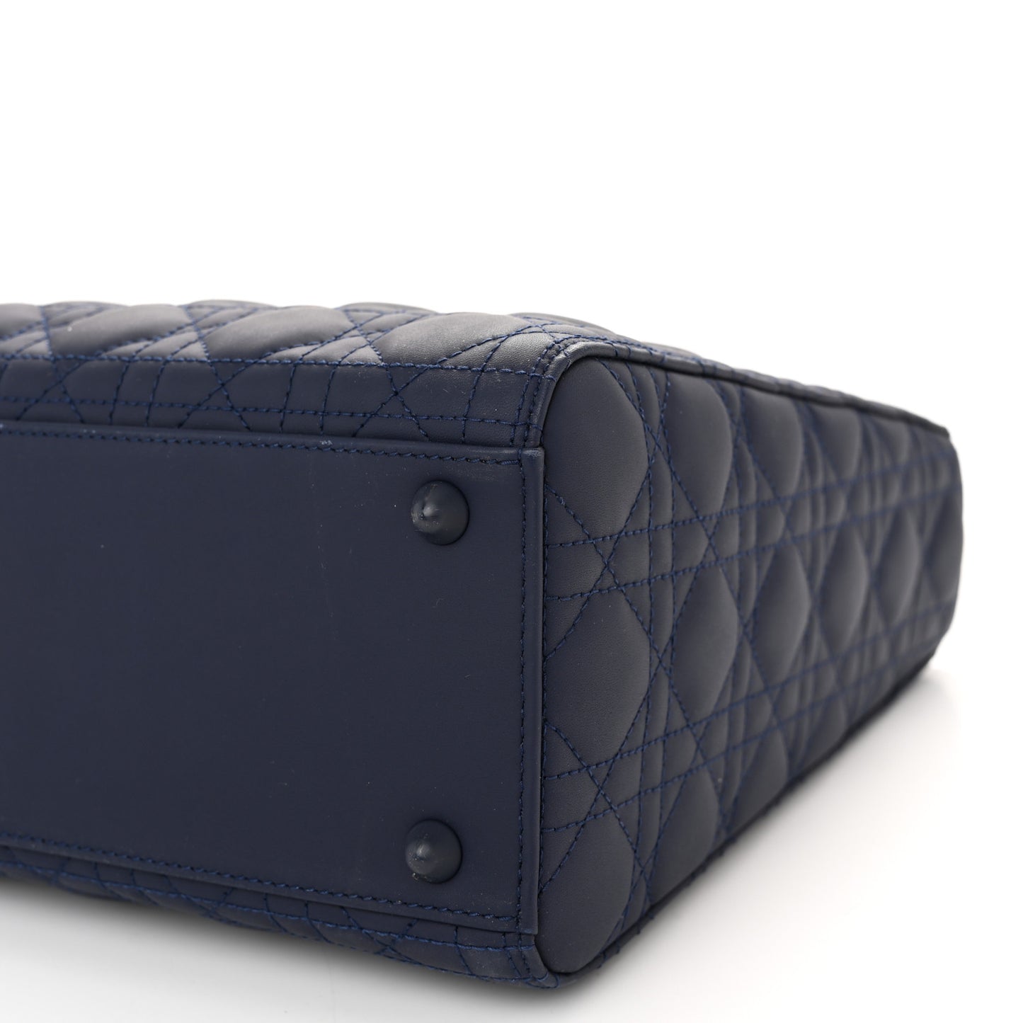 Ultra Matte Calfskin Cannage Large Lady Dior Blue
