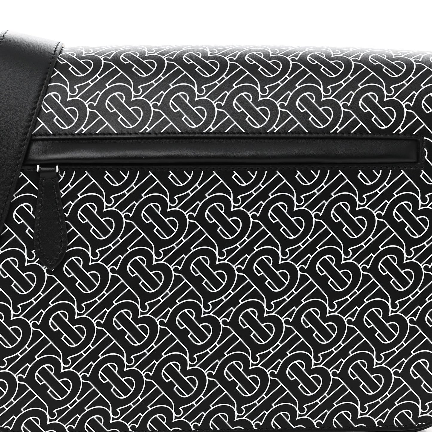 Calfskin Monogram TB Print Messenger Bag Black White
