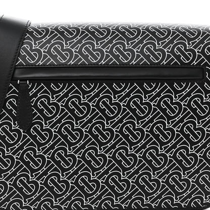Burberry Calfskin Monogram TB Print Messenger Bag Black White 7 of 9