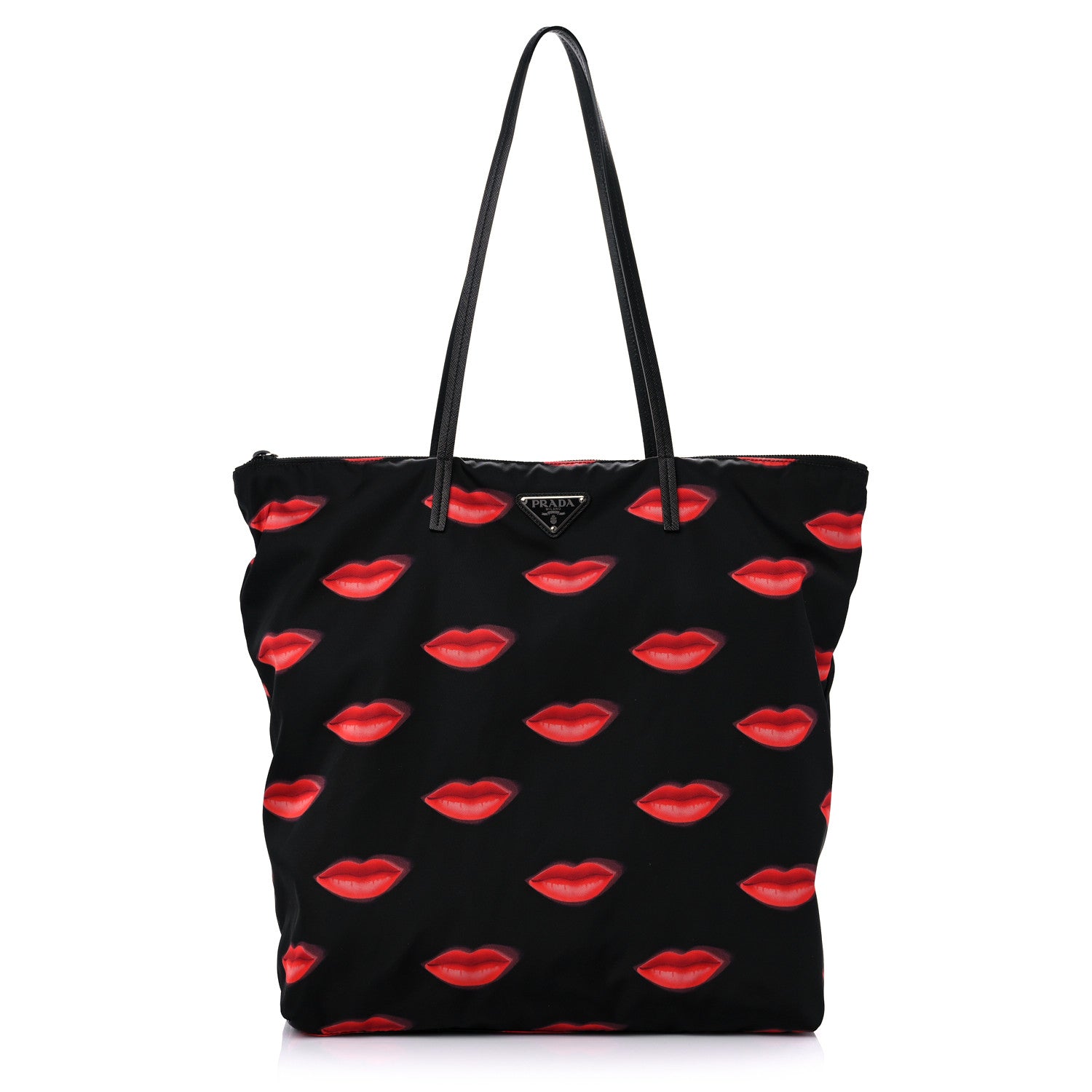 Prada Tessuto Nylon Lips Tote Black 1 of 7