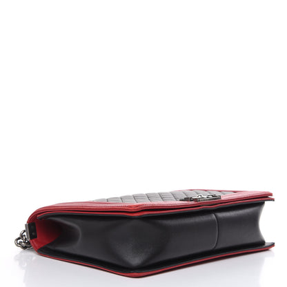 Chanel Lambskin Quilted Large Boy Flap Black Red 4 of 17