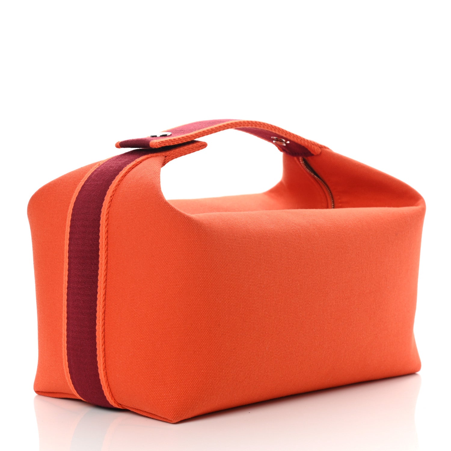 Hermes Canvas Small Bride-A-Brac Pouch Orange Burgundy 4 of 10