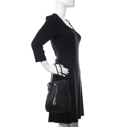 Prada Tessuto Nylon Lock Shoulder Bag Black 2 of 10