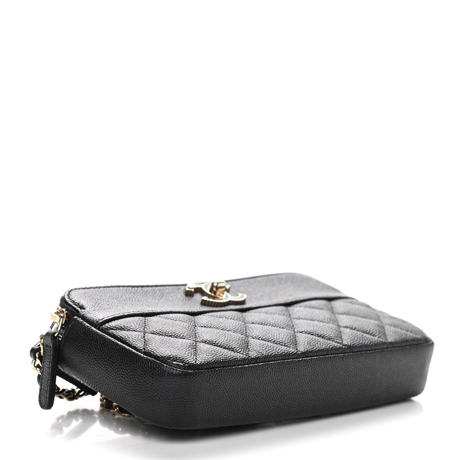 Chanel Caviar Quilted Small Vintage Mademoiselle Clutch With Chain Black 4 of 10
