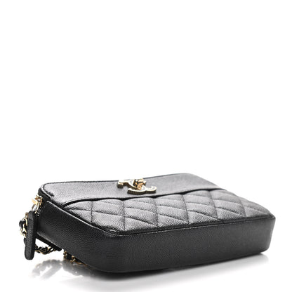 Chanel Caviar Quilted Small Vintage Mademoiselle Clutch With Chain Black 4 of 10