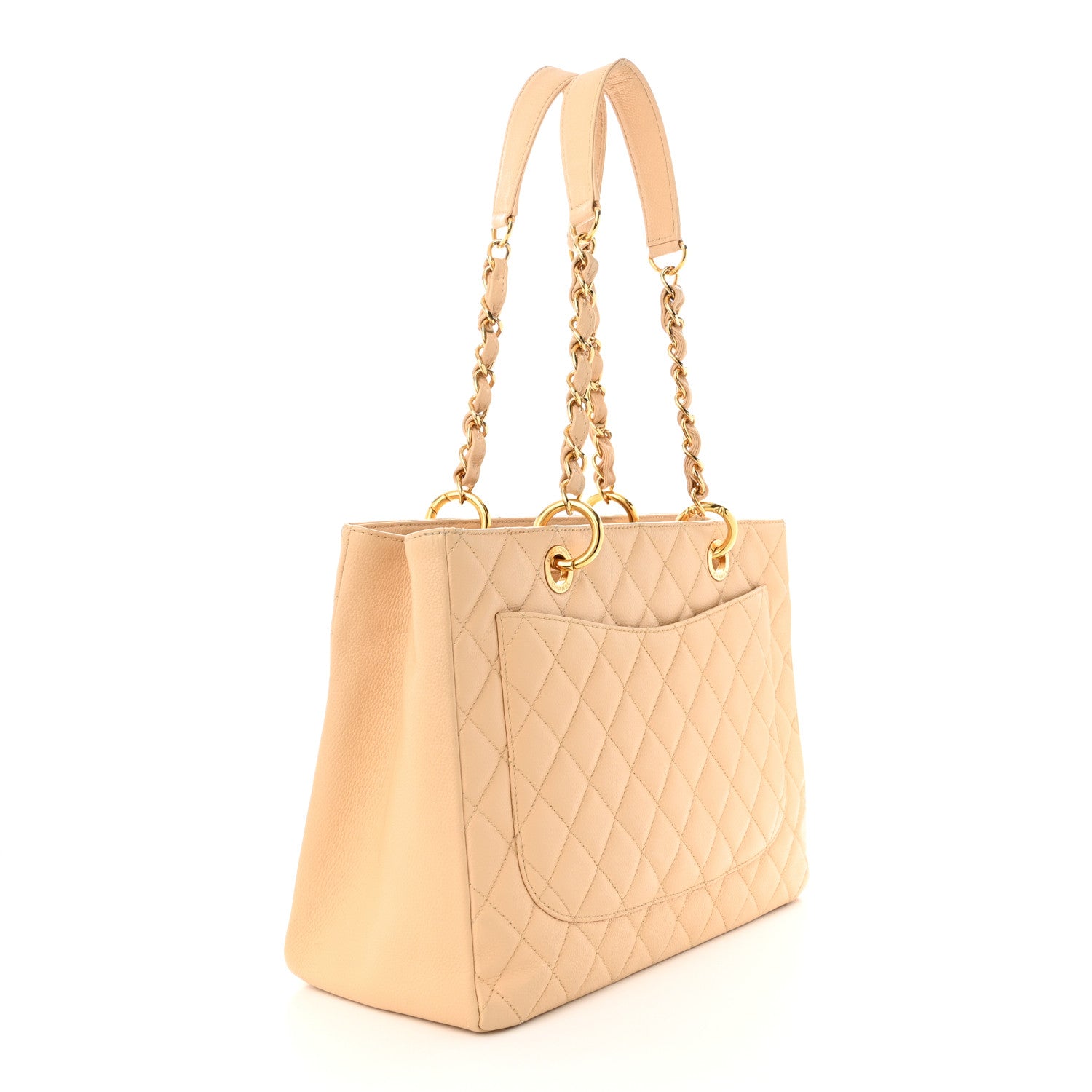 Chanel Caviar Quilted Grand Shopping Tote GST Beige Clair 3 of 12
