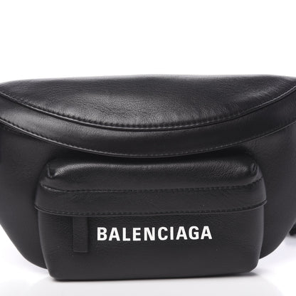 Balenciaga Smooth Calfskin Logo Everyday Beltpack XS Black White 10 of 10