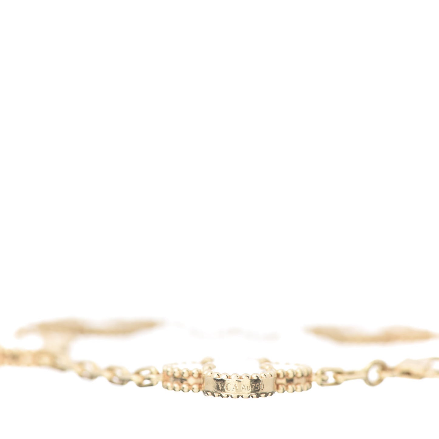 18K Yellow Gold Mother of Pearl 5 Motifs Vintage Alhambra Bracelet