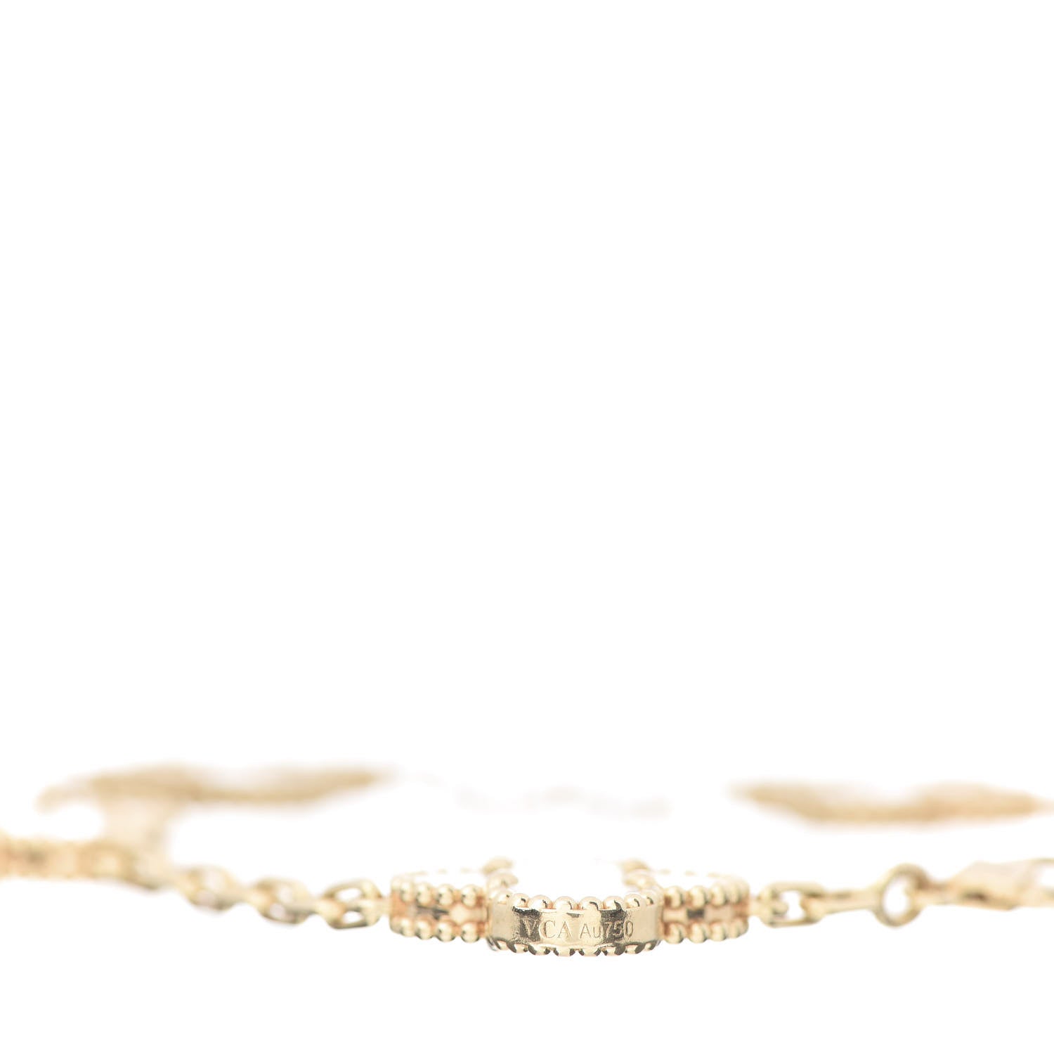 Van Cleef & Arpels 18K Yellow Gold Mother of Pearl 5 Motifs Vintage Alhambra Bracelet 5 of 7
