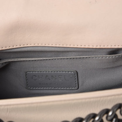Chanel Calfskin Quilted Double Stitch Medium Boy Flap Beige 6 of 16