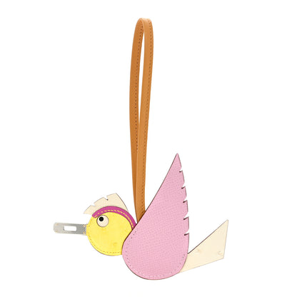 Hermes Ostrich Epsom Swift Birdy Bag Charm Mauve Sylvestre 1 of 3