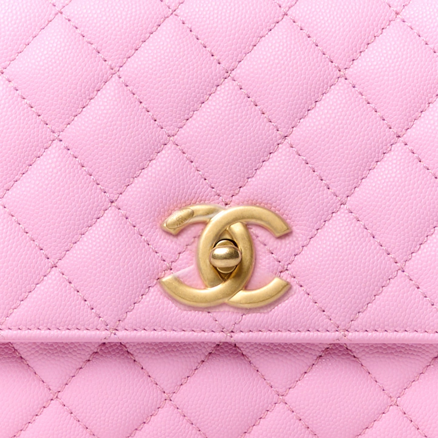 Caviar Quilted Small Coco Chain Handle Flap Lilac