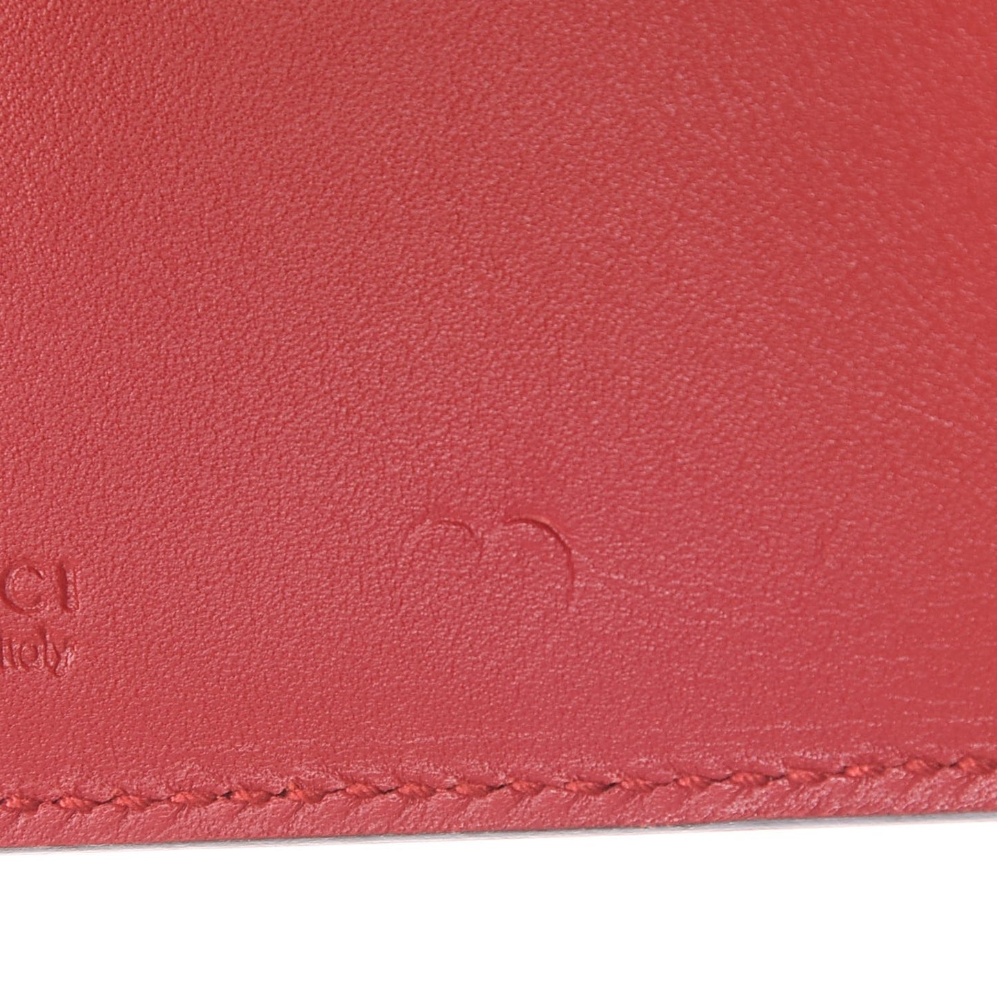 GG Supreme Monogram Pearl Studded French Wallet Beige Hibiscus Red