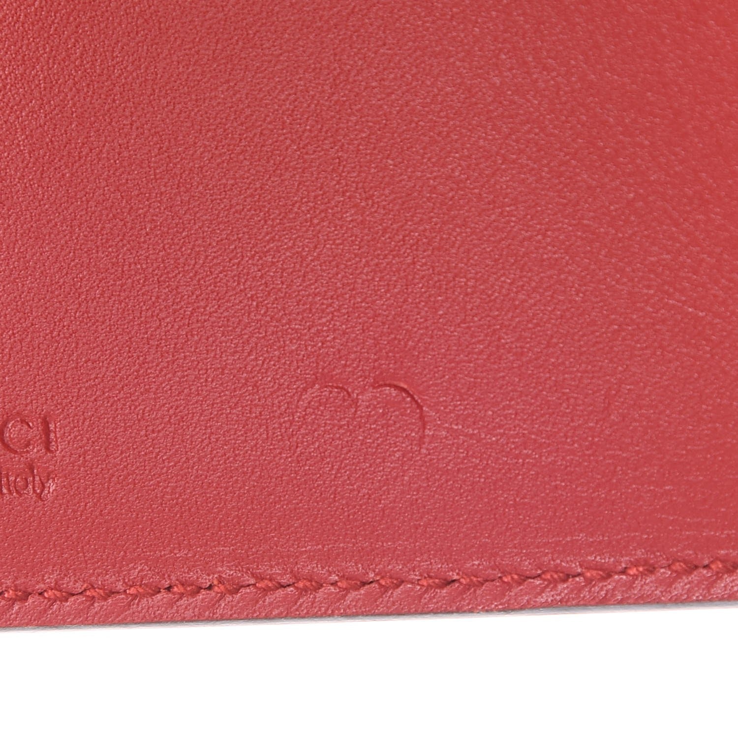 Gucci GG Supreme Monogram Pearl Studded French Wallet Beige Hibiscus Red 8 of 8