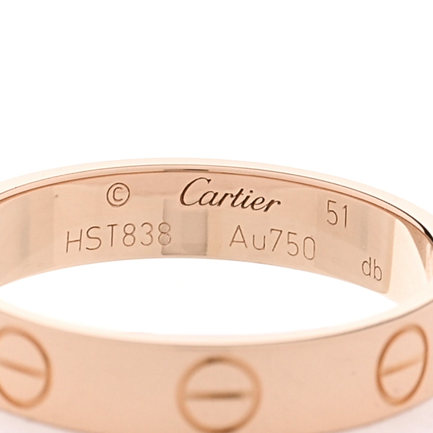 18K Pink Gold 3.5mm LOVE Wedding Band Ring 51 5.75