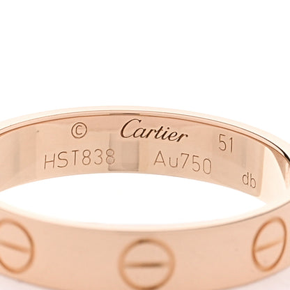 Cartier 18K Pink Gold 3.5mm LOVE Wedding Band Ring 51 5.75 4 of 4