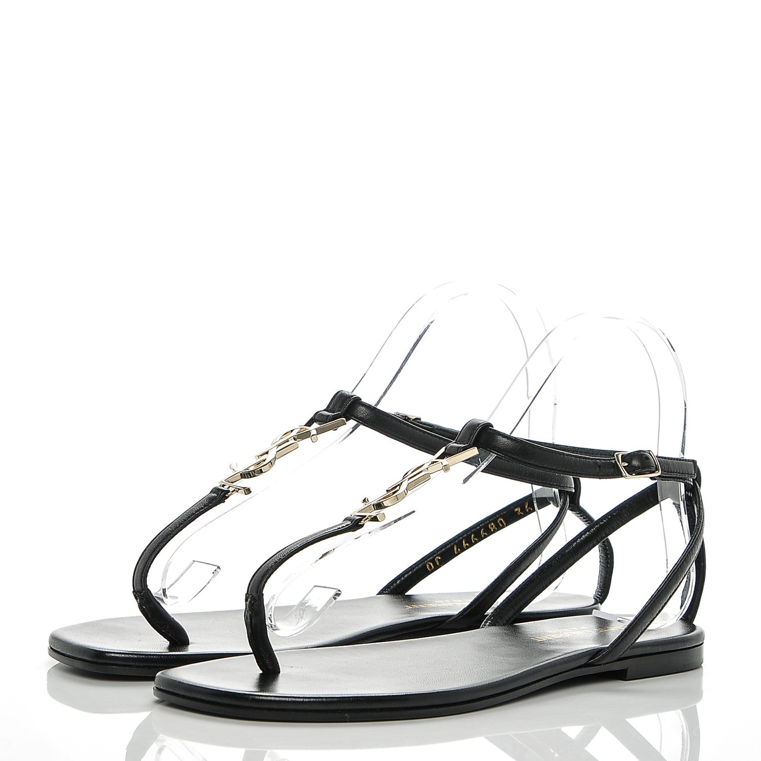 Saint Laurent Calfskin Nu Pieds 05 Sandals 36 Black 3 of 7