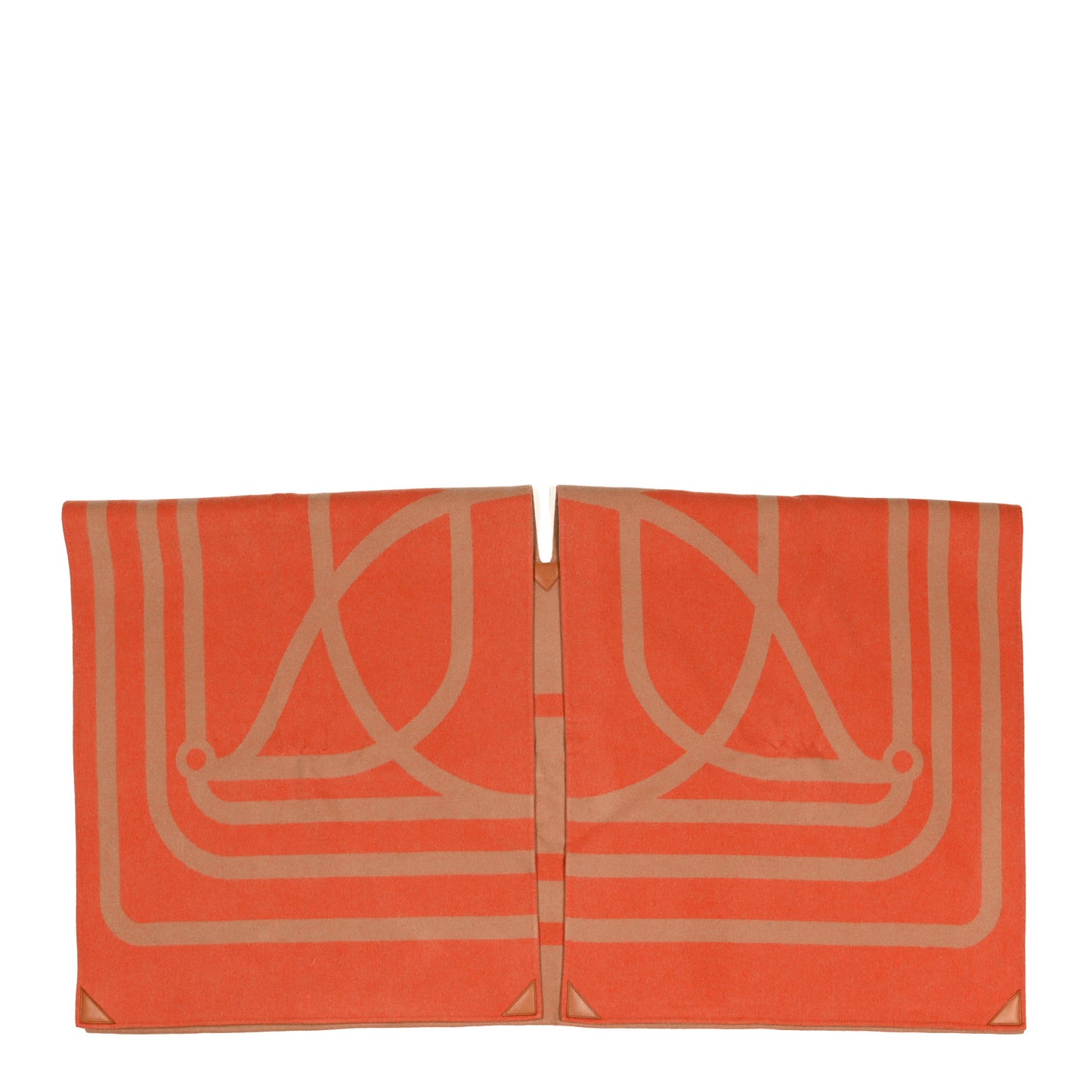 Cashmere Voltige Double Face Poncho Corail Creme