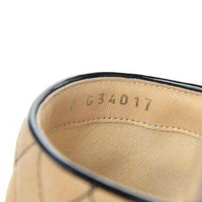 Chanel Kid Suede Quilted Mules 38 Beige Black 10 of 21