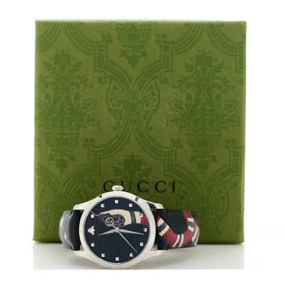 Gucci Stainless Steel Calfskin 38mm Le Marche Des Merveilles Snake Quartz Watch Black 5 of 5