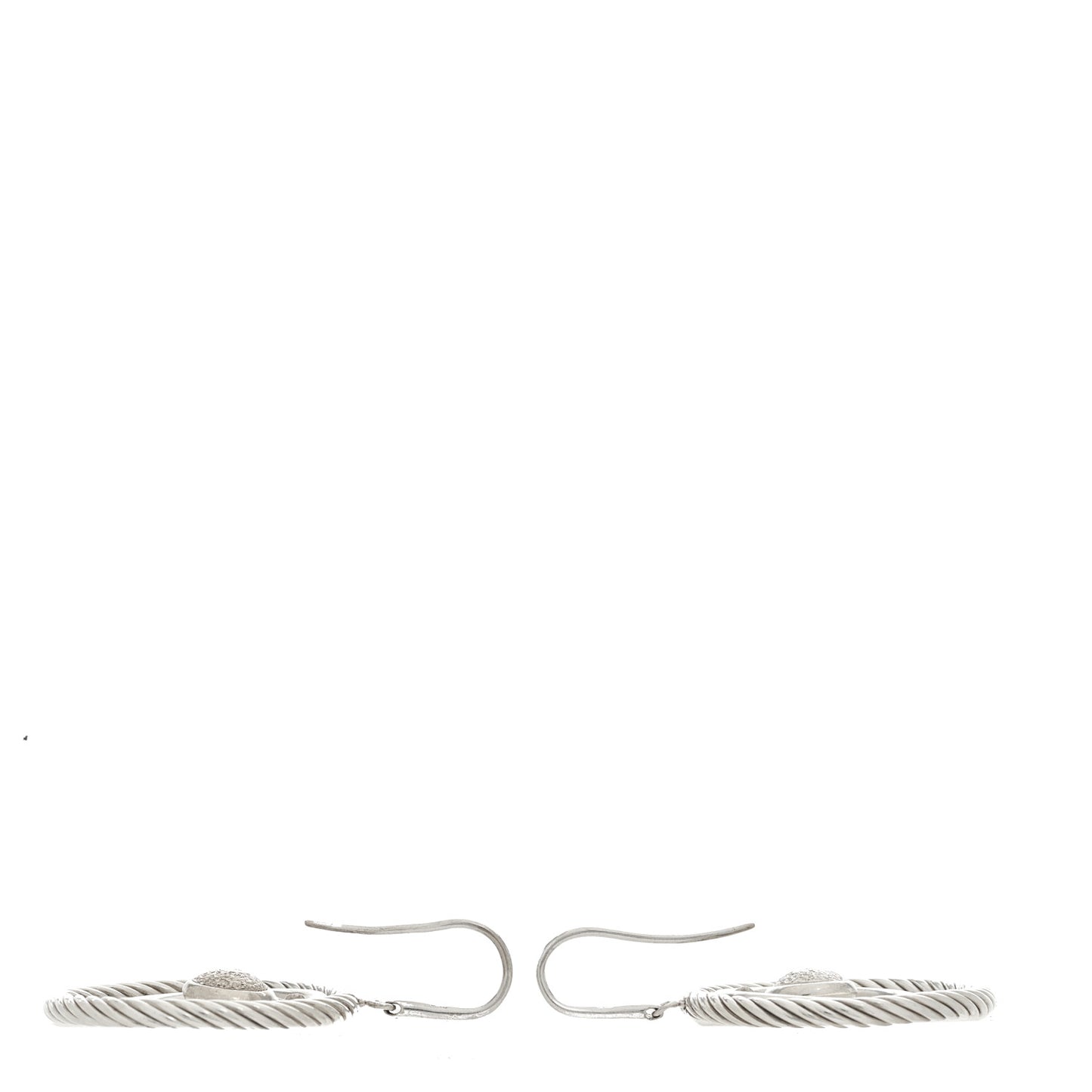 Sterling Silver Diamond Mobile Circle Earrings