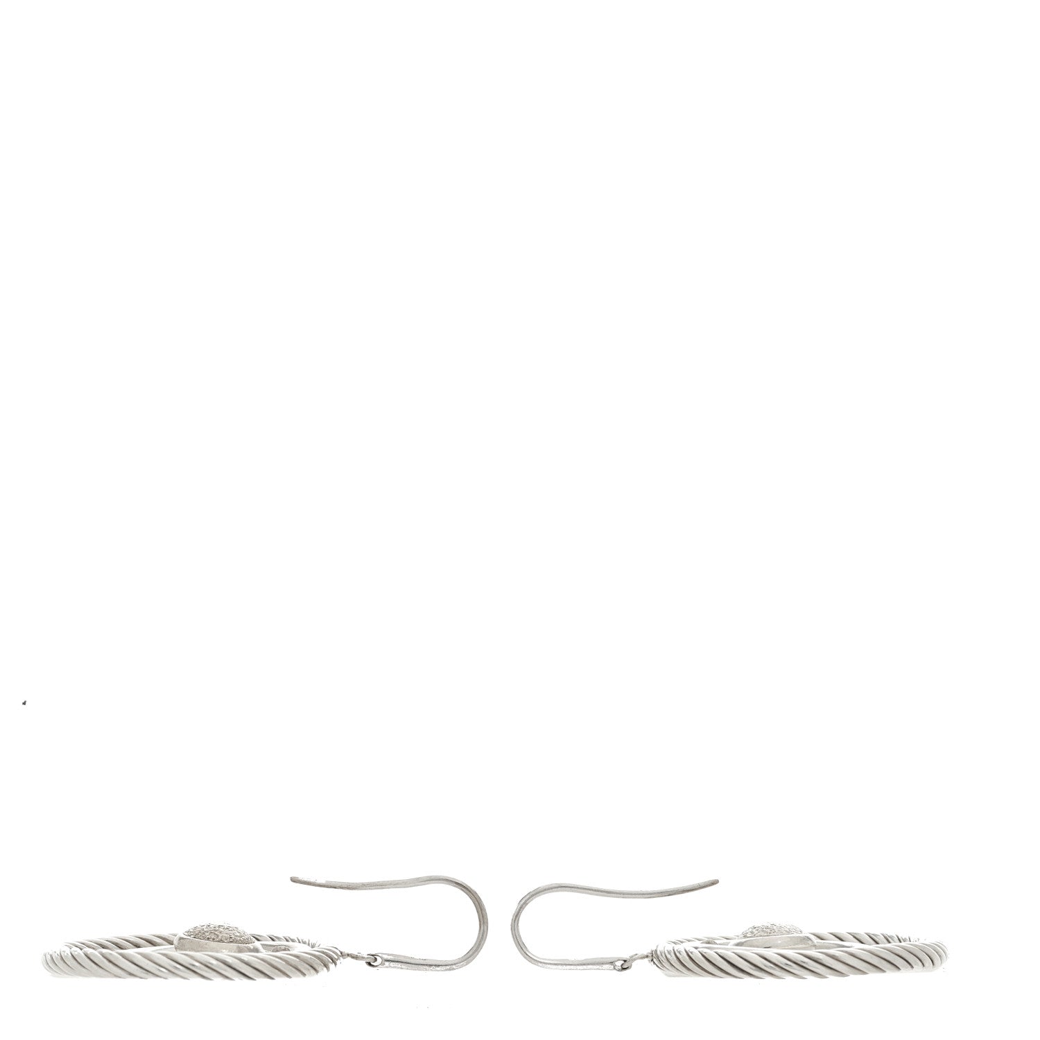 David Yurman Sterling Silver Diamond Mobile Circle Earrings 3 of 4