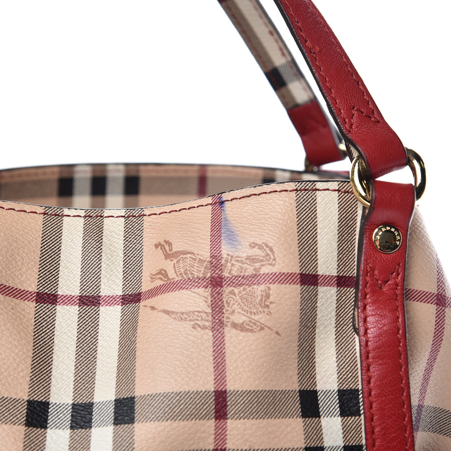 Burberry Haymarket Check Small Canterbury Tote Red 16 of 16