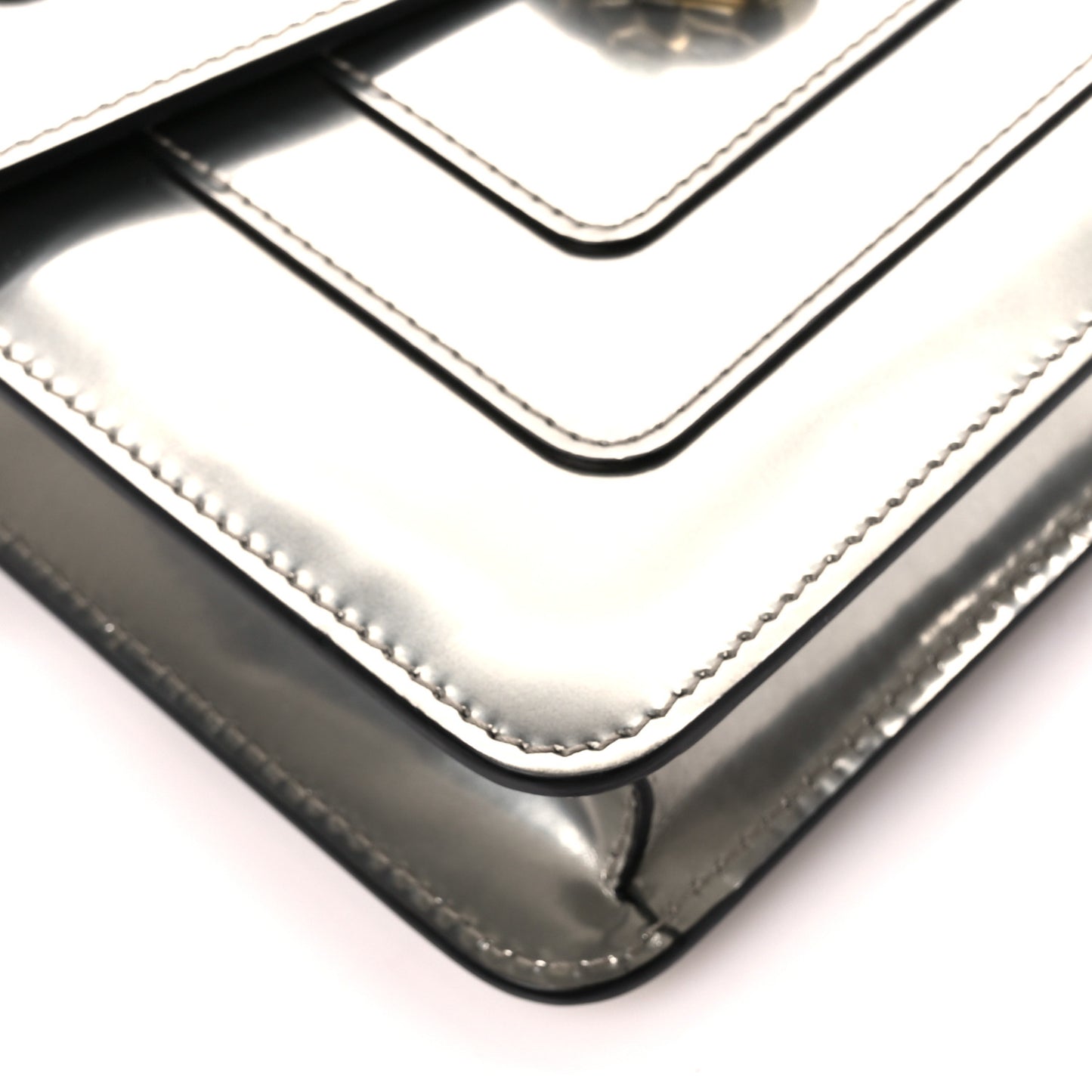 Metallic Calfskin Small Serpenti Forever Snake Strap Crossbody Bag Silver