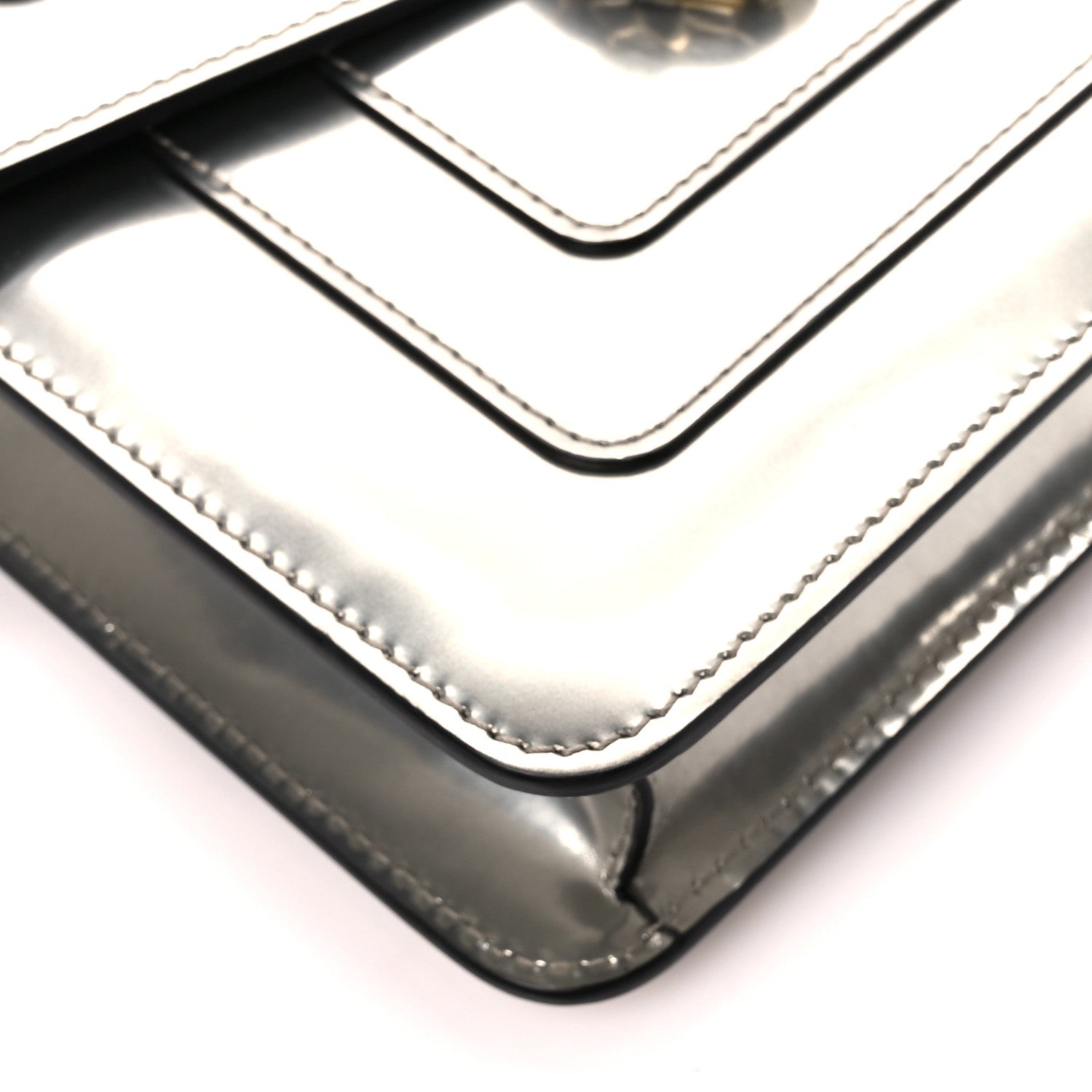 Bulgari Metallic Calfskin Small Serpenti Forever Snake Strap Crossbody Bag Silver 10 of 11
