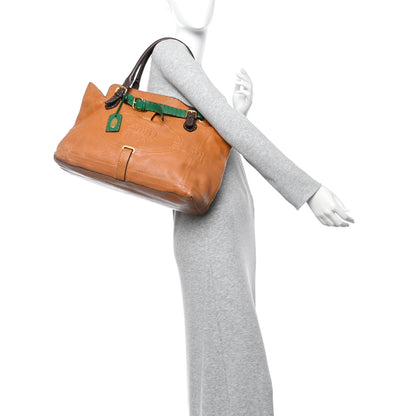 Fendi Cuoio Romano Selleria Large Villa Borghese Tote Meile Brown Green 2 of 14