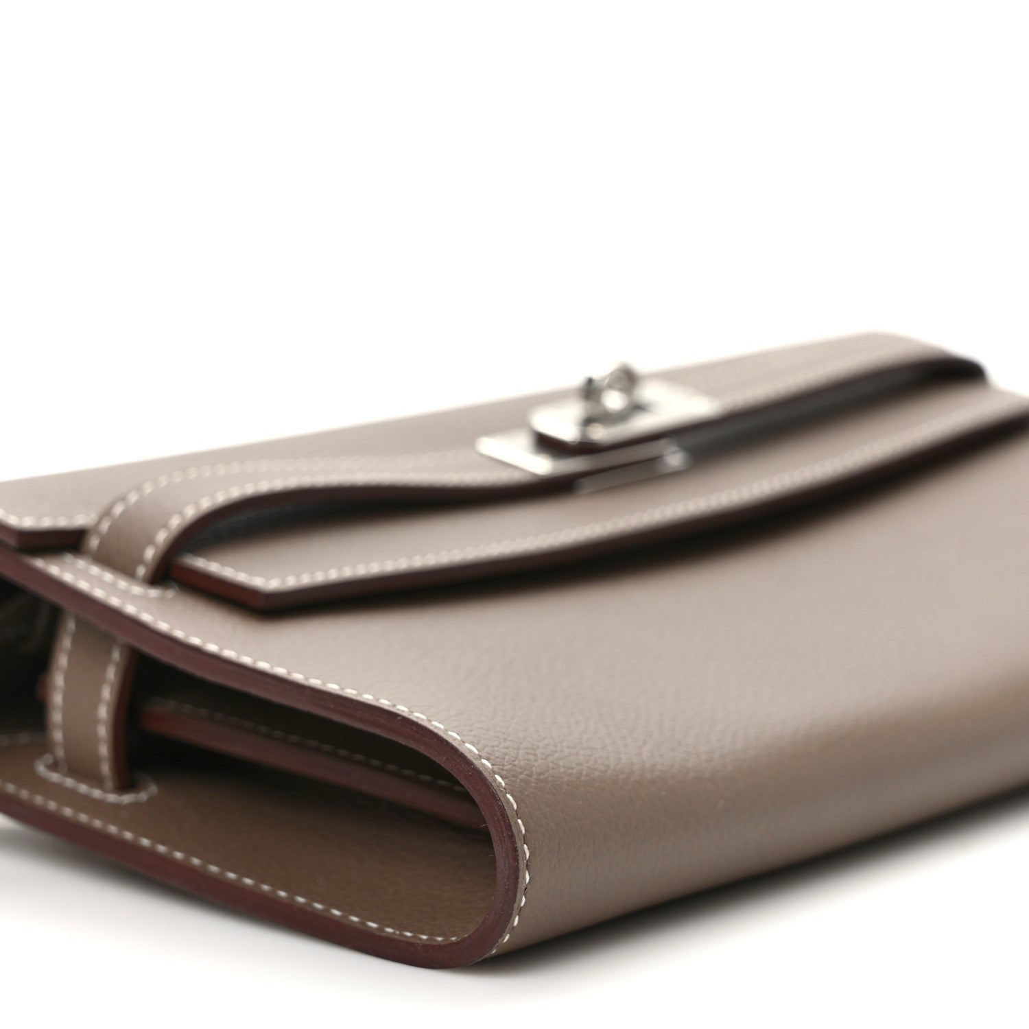 Hermes Evercolor Kelly Wallet To Go Etoupe 7 of 9