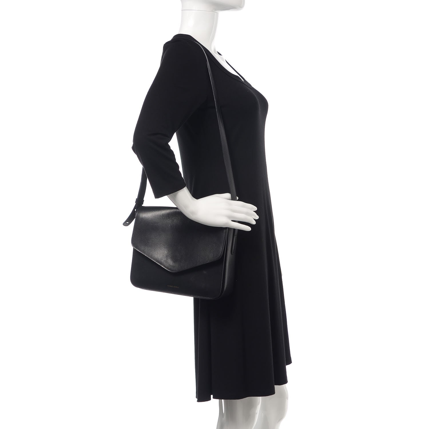 Mansur Gavriel Calfskin Envelope Flap Crossbody Bag Black 2 of 15