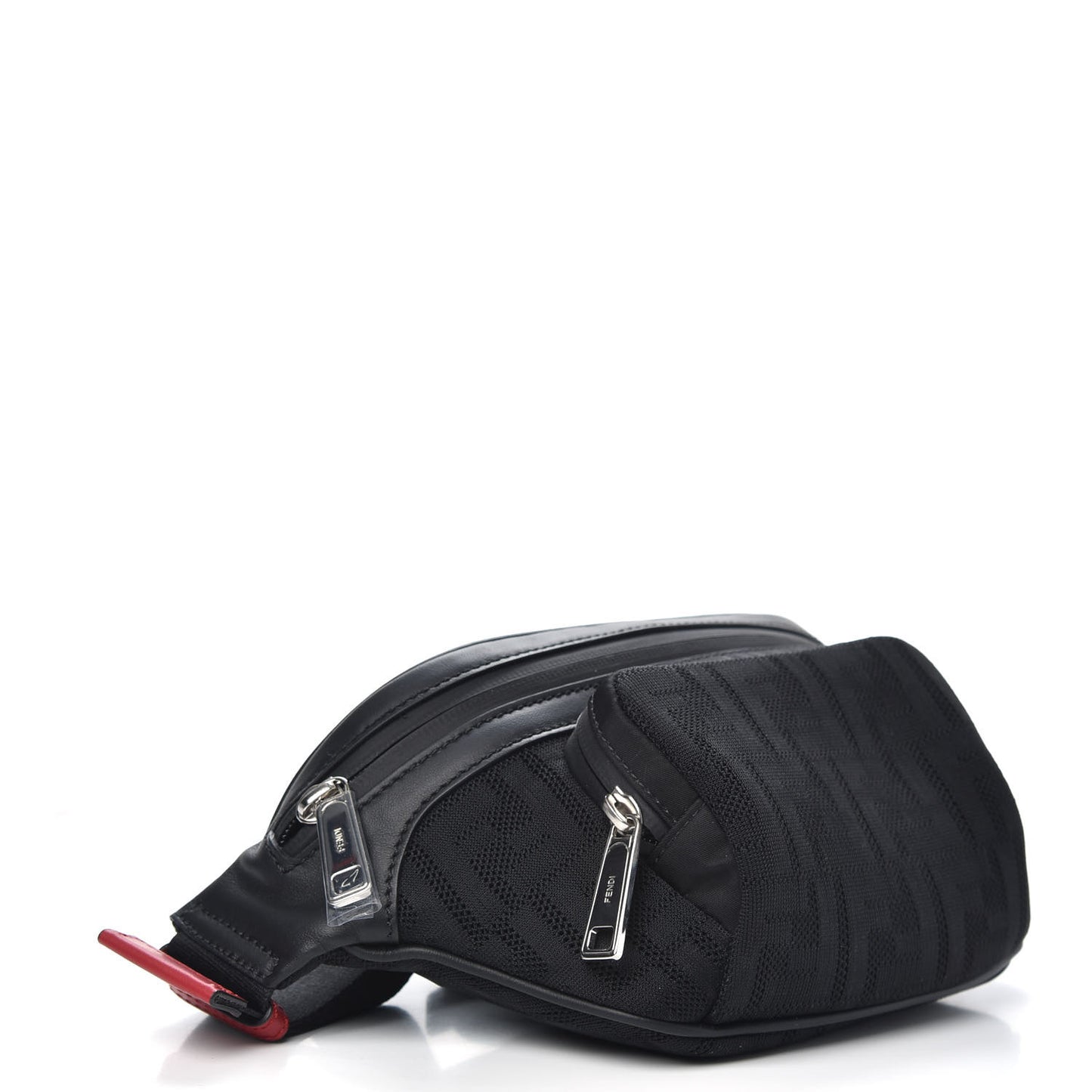 Neoprene Mesh Vitello Grace FF Pocket Belt Bag Black