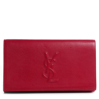 Saint Laurent Calfskin Belle De Jour Large Clutch Lipstick Red 1 of 7