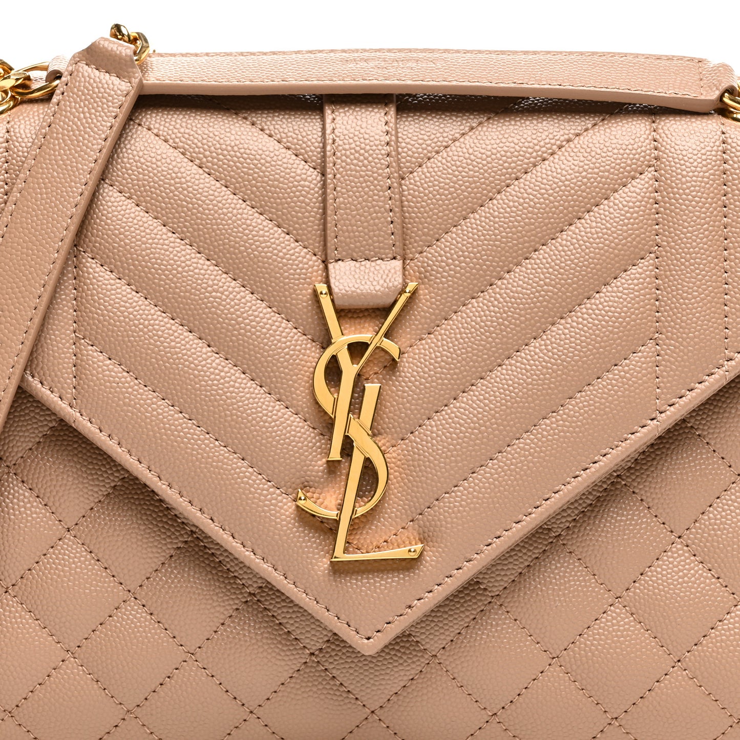 Grain De Poudre Textured Mixed Matelasse Medium Triquilt Monogram Satchel Nude Powder