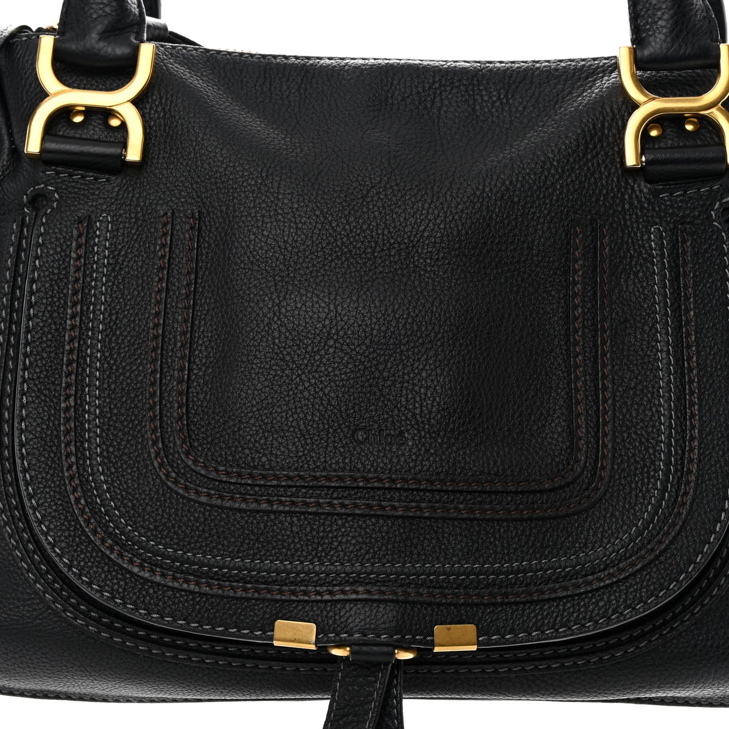 Calfskin Medium Marcie Satchel Black