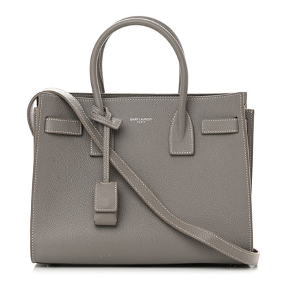 Saint Laurent Grained Calfskin Topstich Baby Sac De Jour Fog 1 of 20