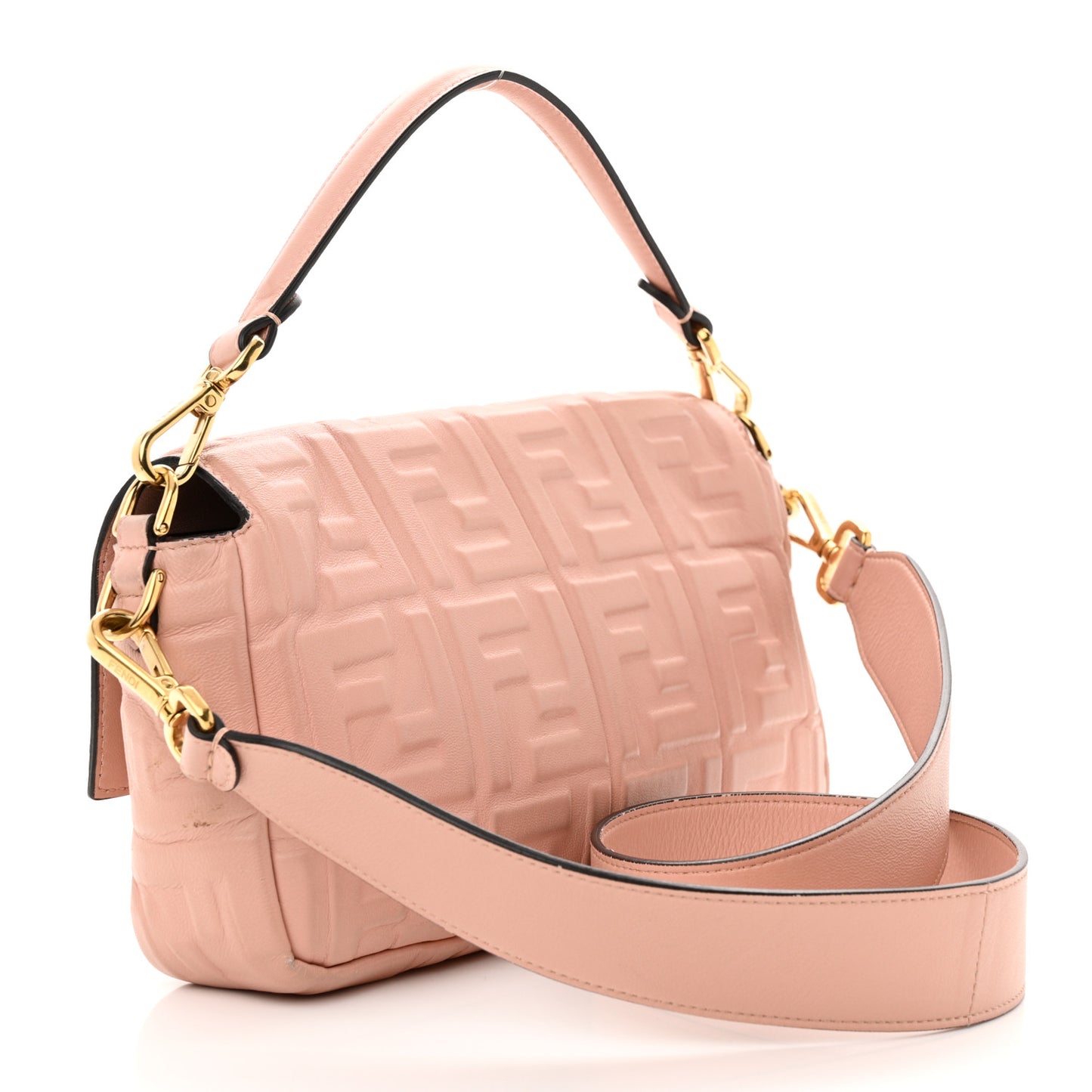 Nappa FF 1974 Embossed Baguette Rosa Bourbon