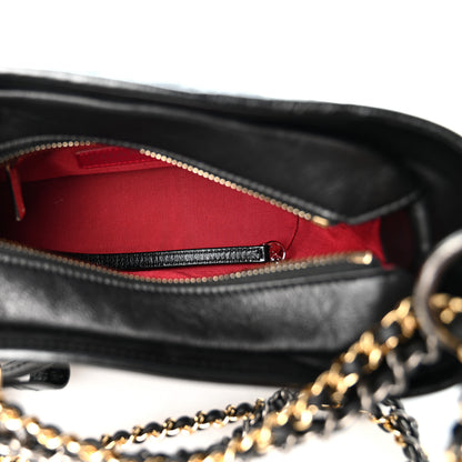 Chanel Aged Calfskin Chevron Quilted Small Gabrielle Hobo Black 5 of 10