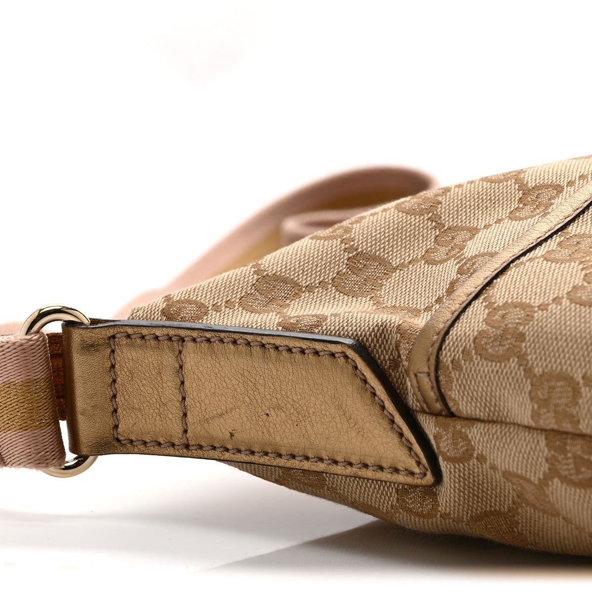 Monogram Calfskin Perforated Medium Flat Messenger Bag Pink