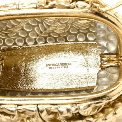 Bottega Veneta Metallic Fabric Bubble Wrap The Mini Pouch Gold 5 of 9