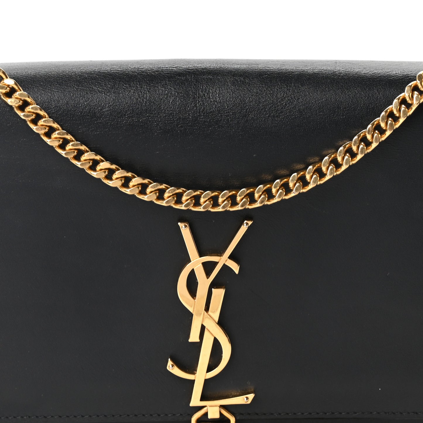 Smooth Calfskin Medium Classic Monogram Kate Tassel Satchel Black
